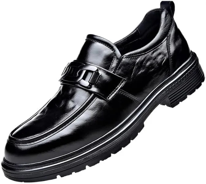 Mens Genuine Leather Casual Shoes Formal Slip On Penny Loafer Shoes