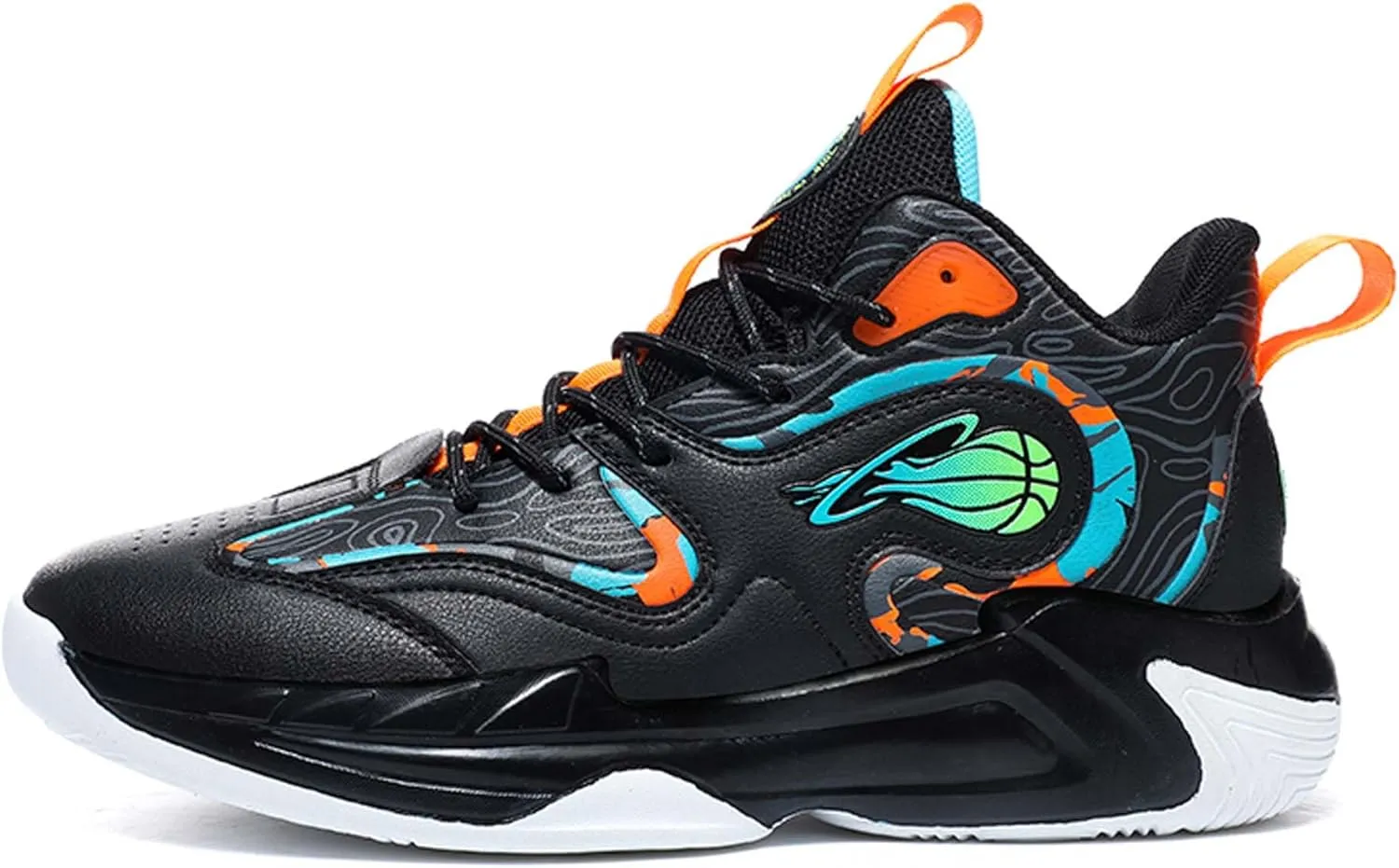 Men's High-Top Basketball Shoe Outdoor Athletic Running Sneakers Outdoor Trainers Non-Slip Lightweight Cushioning Workout Sport Shoes
