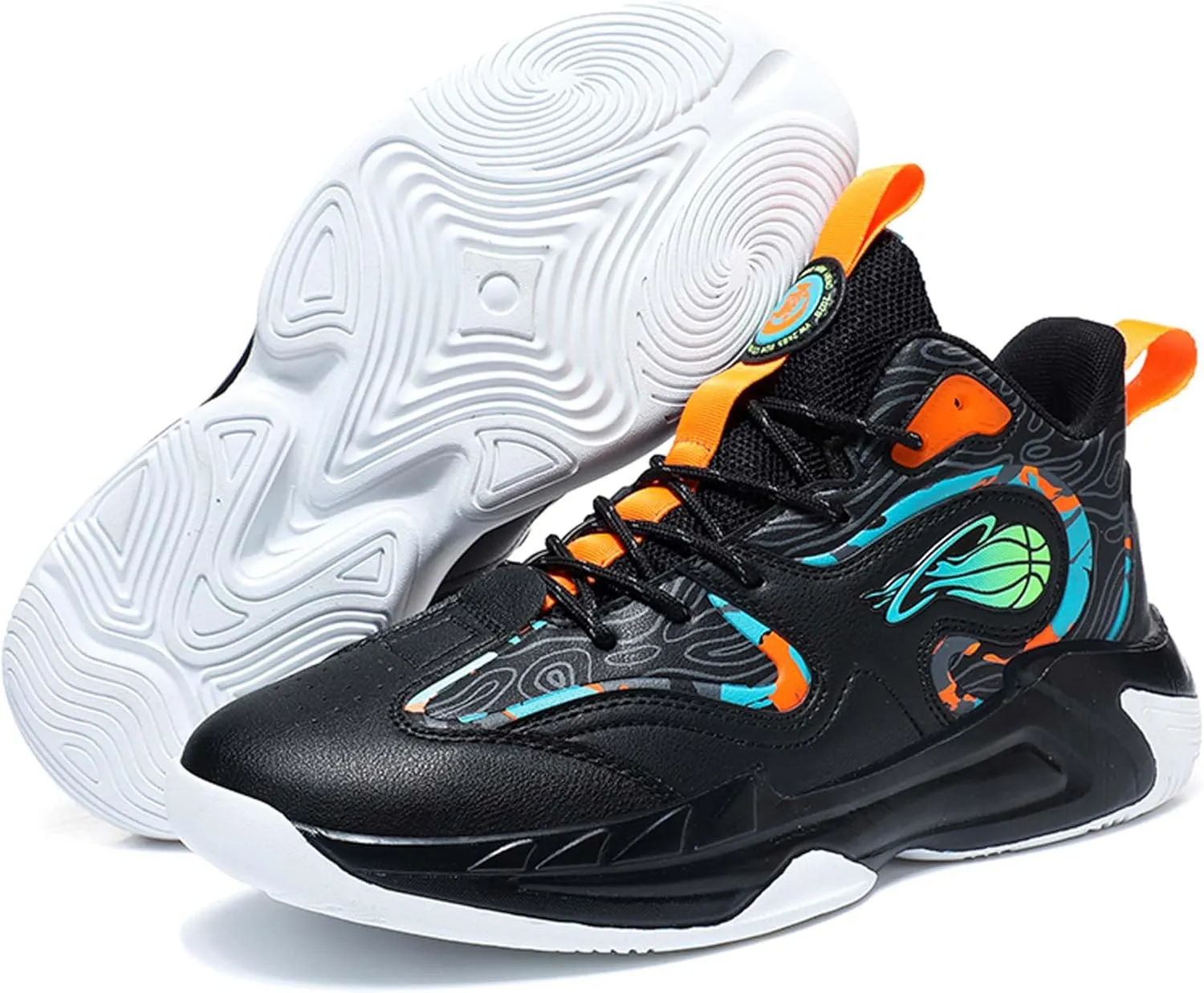 Men's High-Top Basketball Shoe Outdoor Athletic Running Sneakers Outdoor Trainers Non-Slip Lightweight Cushioning Workout Sport Shoes
