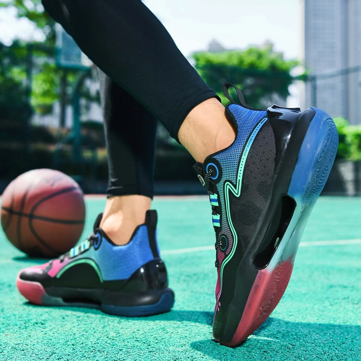 Men's High Top Basketball Shoes Teenagers High Top Running Sneakers Breathable Anti-Slip Outdoor Training Shoes Women's Lightweight Rebound Fitness Basketball Tennis Sneakers