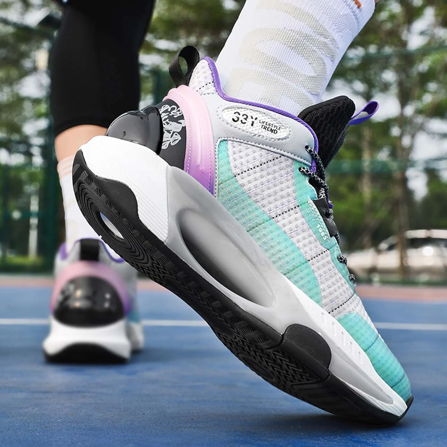 Men's High Top Basketball Shoes Teenagers Professional Non-Slip Training Running Shoes Women's Outdoor Fashion Sneakers Breathable Outdoor Casual Walking Sneakers