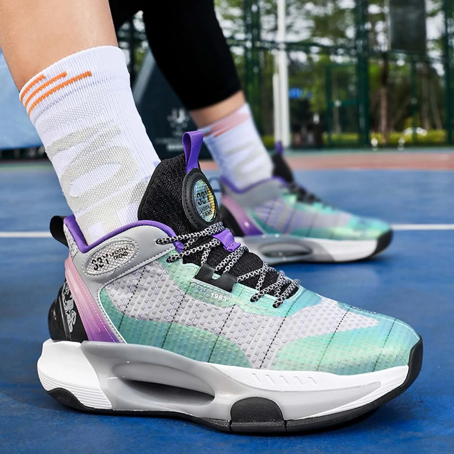 Men's High Top Basketball Shoes Teenagers Professional Non-Slip Training Running Shoes Women's Outdoor Fashion Sneakers Breathable Outdoor Casual Walking Sneakers