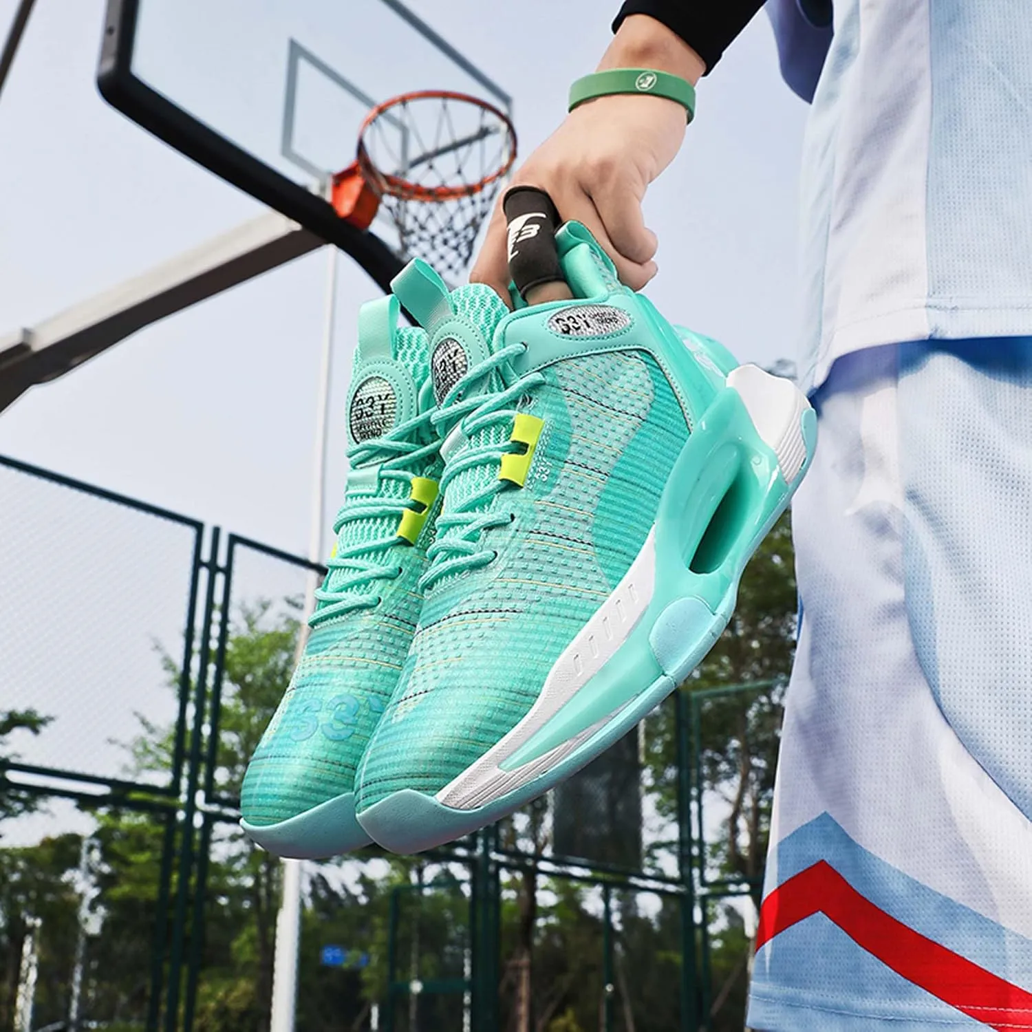 Men's High Top Basketball Shoes Teenagers Professional Non-Slip Training Running Shoes Women's Outdoor Fashion Sneakers Breathable Outdoor Casual Walking Sneakers