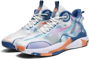Men's High Top Graffiti Anti Slip Basketball Shoes, Arch Supported Casual Sports Shoes, Men's Breathable Running Shoes, Fitness Cushioning Training Shoes