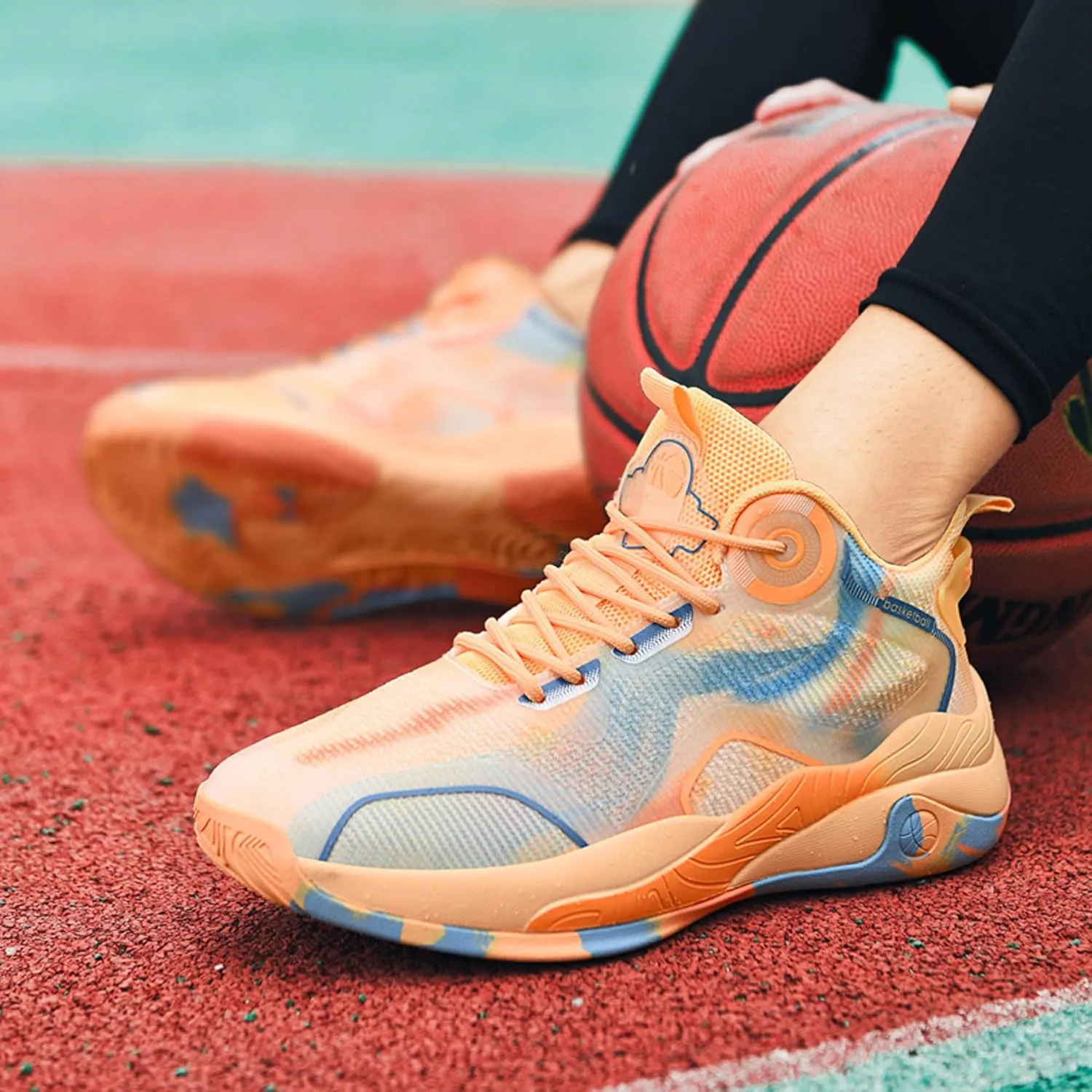 Men's High Top Lace Up Anti Slip Basketball Shoes, Arch Support Casual Sports Shoes, Men's Breathable Running Shoes, Fitness Cushioning Training Shoes