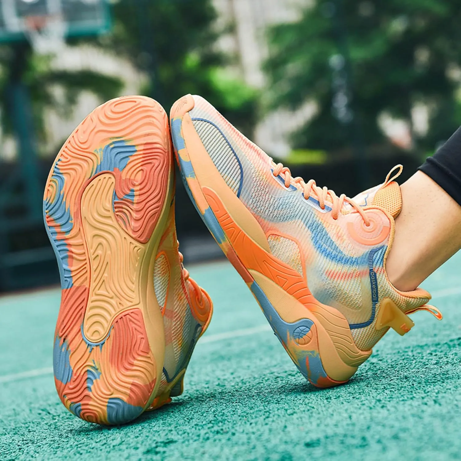 Men's High Top Lace Up Anti Slip Basketball Shoes, Arch Support Casual Sports Shoes, Men's Breathable Running Shoes, Fitness Cushioning Training Shoes