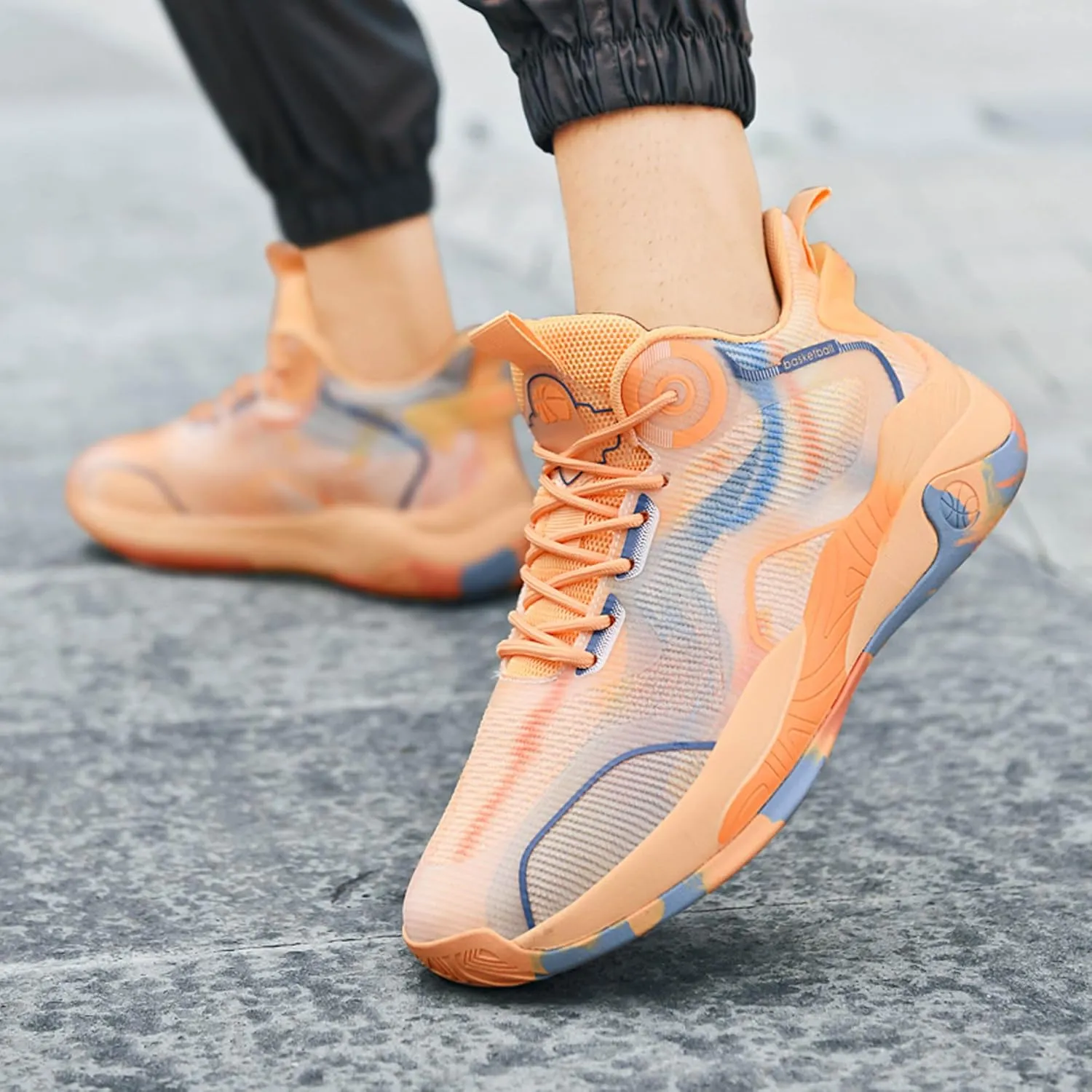 Men's High Top Lace Up Anti Slip Basketball Shoes, Arch Support Casual Sports Shoes, Men's Breathable Running Shoes, Fitness Cushioning Training Shoes