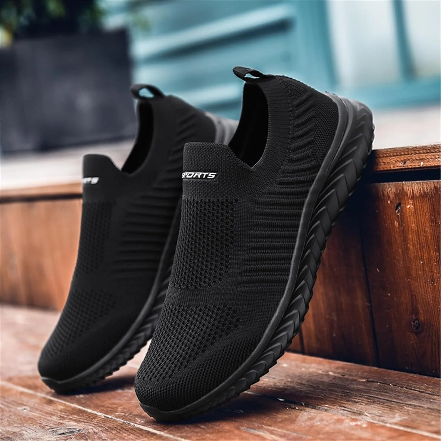 Men's Lightweight Cushion Sneakers Breathable Elastic Fly Woven Mesh Sneaker Men's Sport Breathable Mesh Shoes