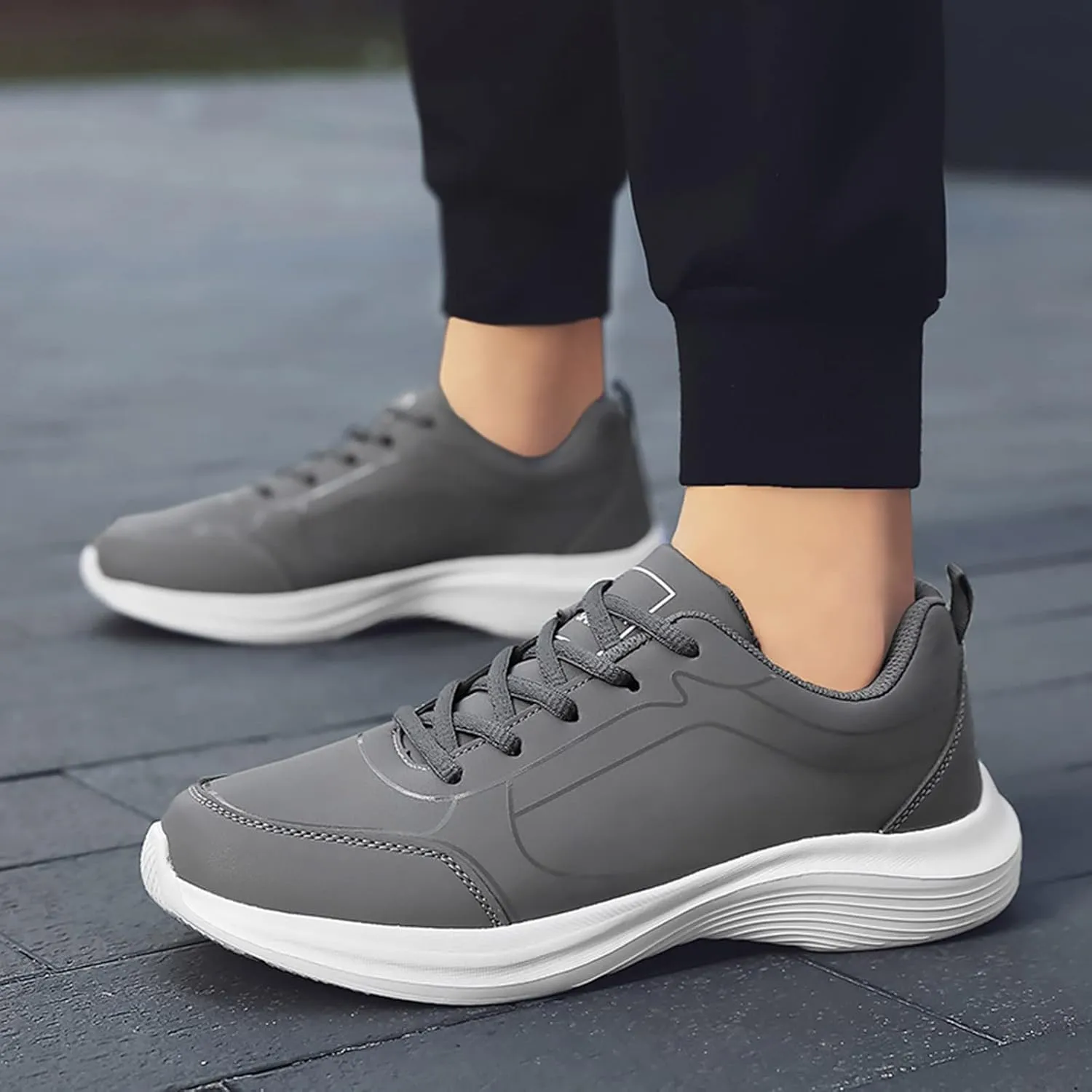 Men's Lightweight Cushion Sneakers Comfortable Lightweight Casual Walking Shoe Convenient Elderly Slip On Shoes