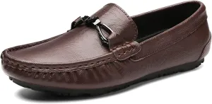 Mens Loafers Shoe Lightweight Simple Driving Loafers Leather Comfortable Lightweight Resistant Prom Walking Slip On