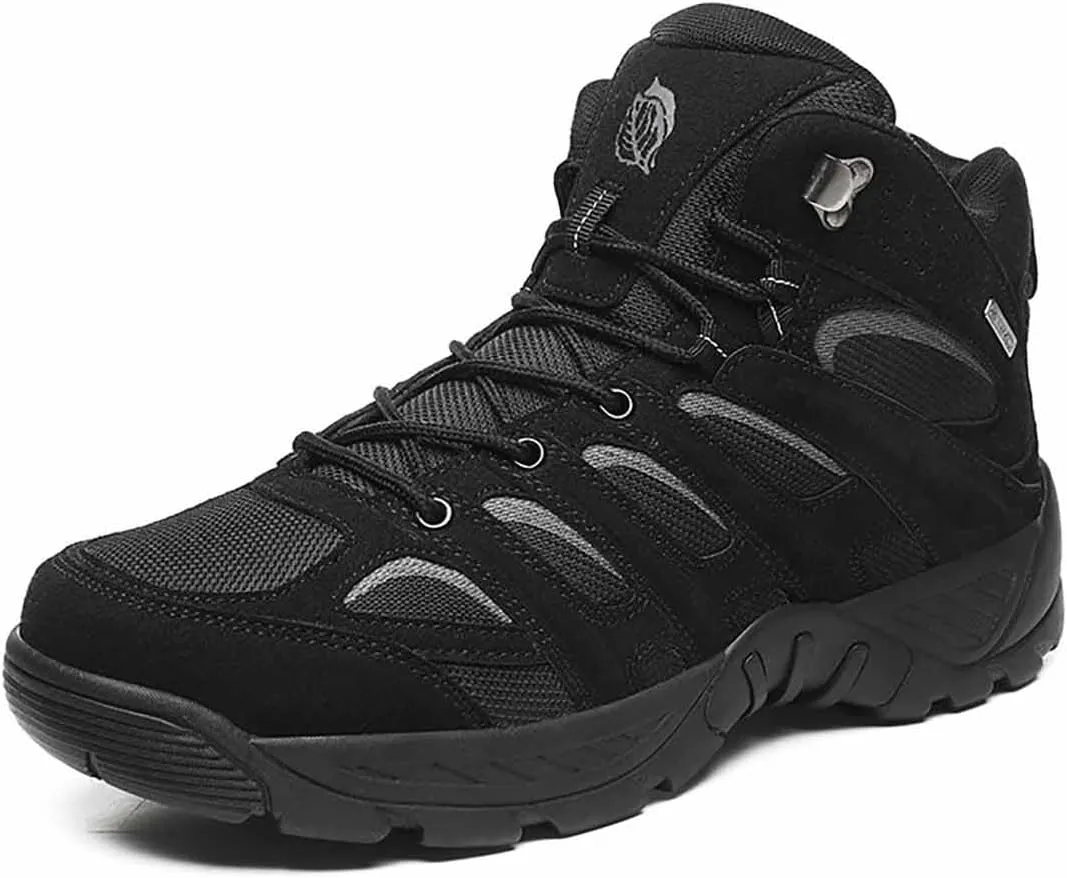 Men's Military Tactical Work Boots, Leather Motorcycle Combat Boots, Lightweight Non-Slip Hiking Boots for Men, breathable jungle Desert Combat Boots, Outdoor Boots