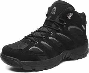 Men's Military Tactical Work Boots, Leather Motorcycle Combat Boots, Lightweight Non-Slip Hiking Boots for Men, breathable jungle Desert Combat Boots, Outdoor Boots