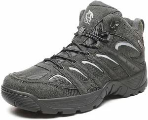 Men's Military Tactical Work Boots, Leather Motorcycle Combat Boots, Lightweight Non-Slip Hiking Boots for Men, breathable jungle Desert Combat Boots, Outdoor Boots