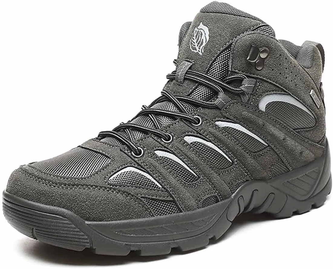Men's Military Tactical Work Boots, Leather Motorcycle Combat Boots, Lightweight Non-Slip Hiking Boots for Men, breathable jungle Desert Combat Boots, Outdoor Boots