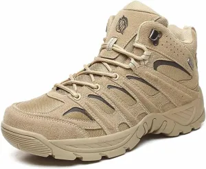Men's Military Tactical Work Boots, Leather Motorcycle Combat Boots, Lightweight Non-Slip Hiking Boots for Men, breathable jungle Desert Combat Boots, Outdoor Boots