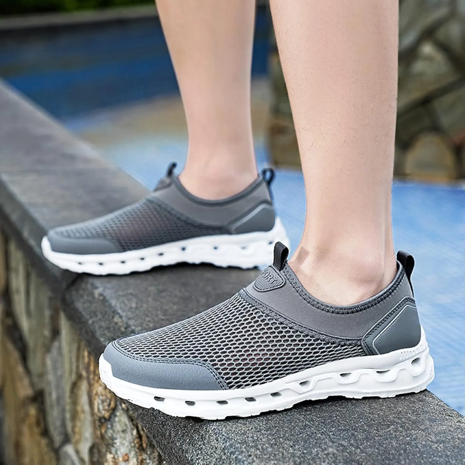 Men's Non Slip Barefoot Minimalist Shoes Breathable Casual Comfortable Walking Sneaker Memory Foam Hiking Shoes