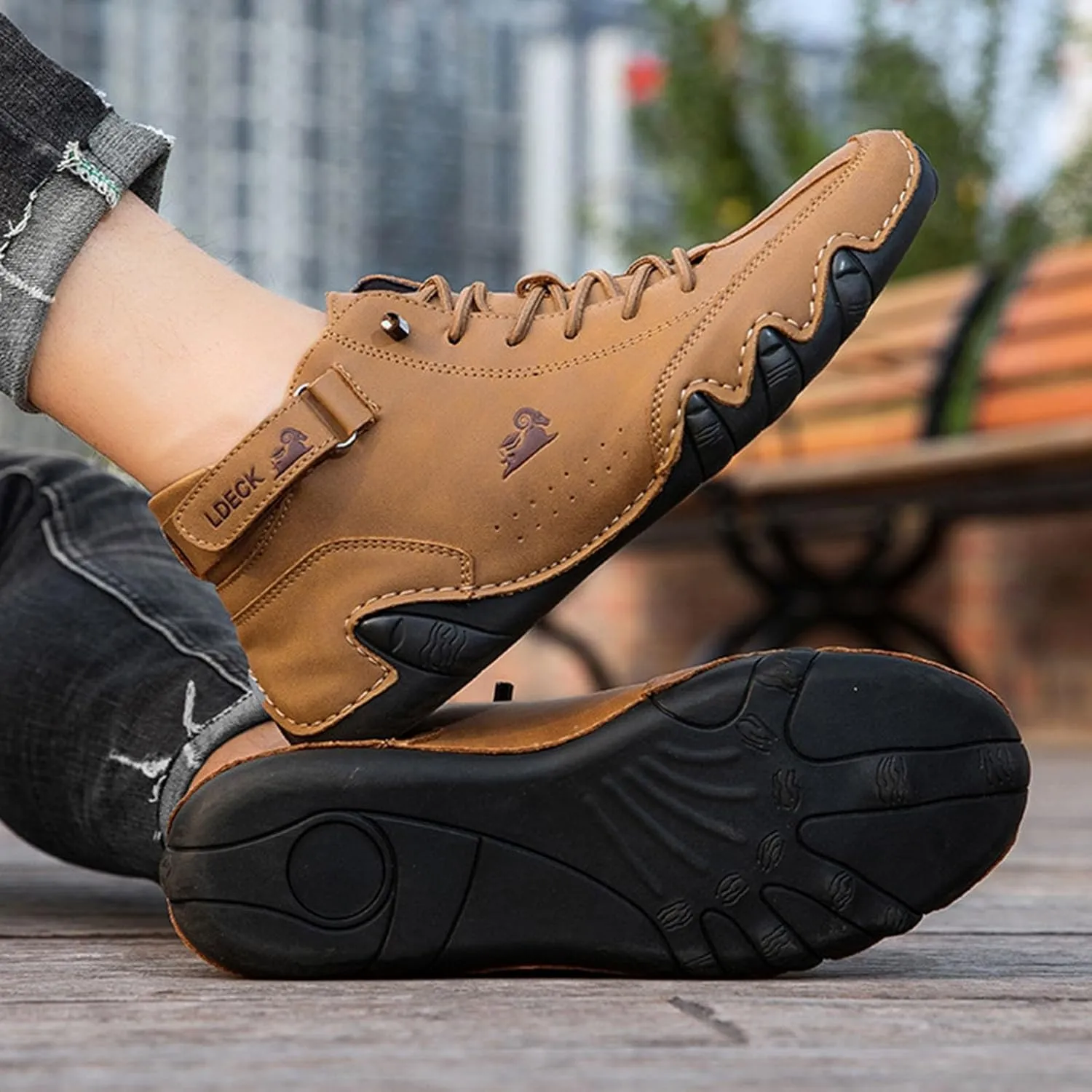 Men's Non Slip Barefoot Minimalist Shoes Comfortable Breathable Lace Up Sneaker Arch Support Plantar Fasciitis