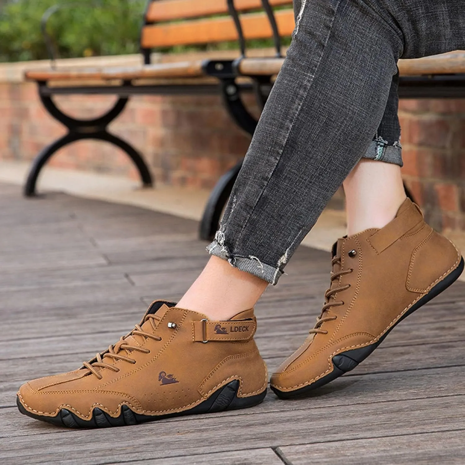 Men's Non Slip Barefoot Minimalist Shoes Comfortable Breathable Lace Up Sneaker Arch Support Plantar Fasciitis