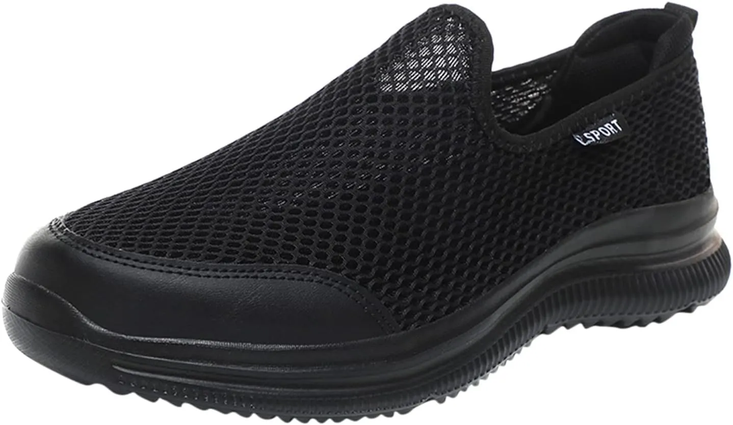Men's Non Slip Running Shoes Ultra Light Breathable Casual Walking Shoes Fashion Sneakers Mesh Workout Sports Shoes