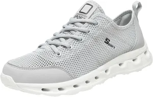 Men's Non Slip Tennis Sneakers Lightweight Breathable Walking Shoe Gym Tennis Breathable Lace Up Shoes for Men
