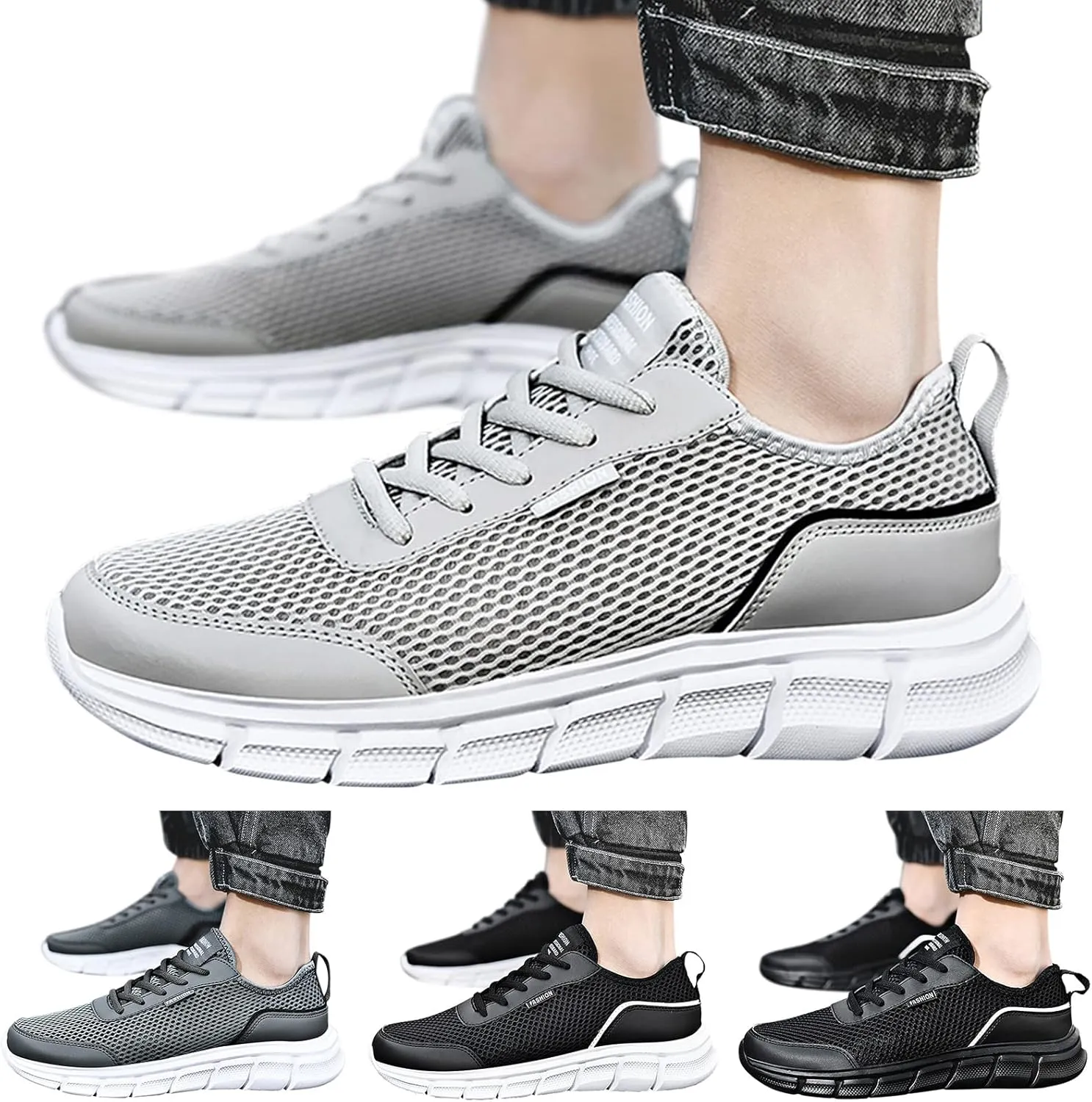 Men's Orthopedic Comfortable Lace Up Shoes Breathable Comfort Walking Shoe Memory Foam Versatile Shoes for Men