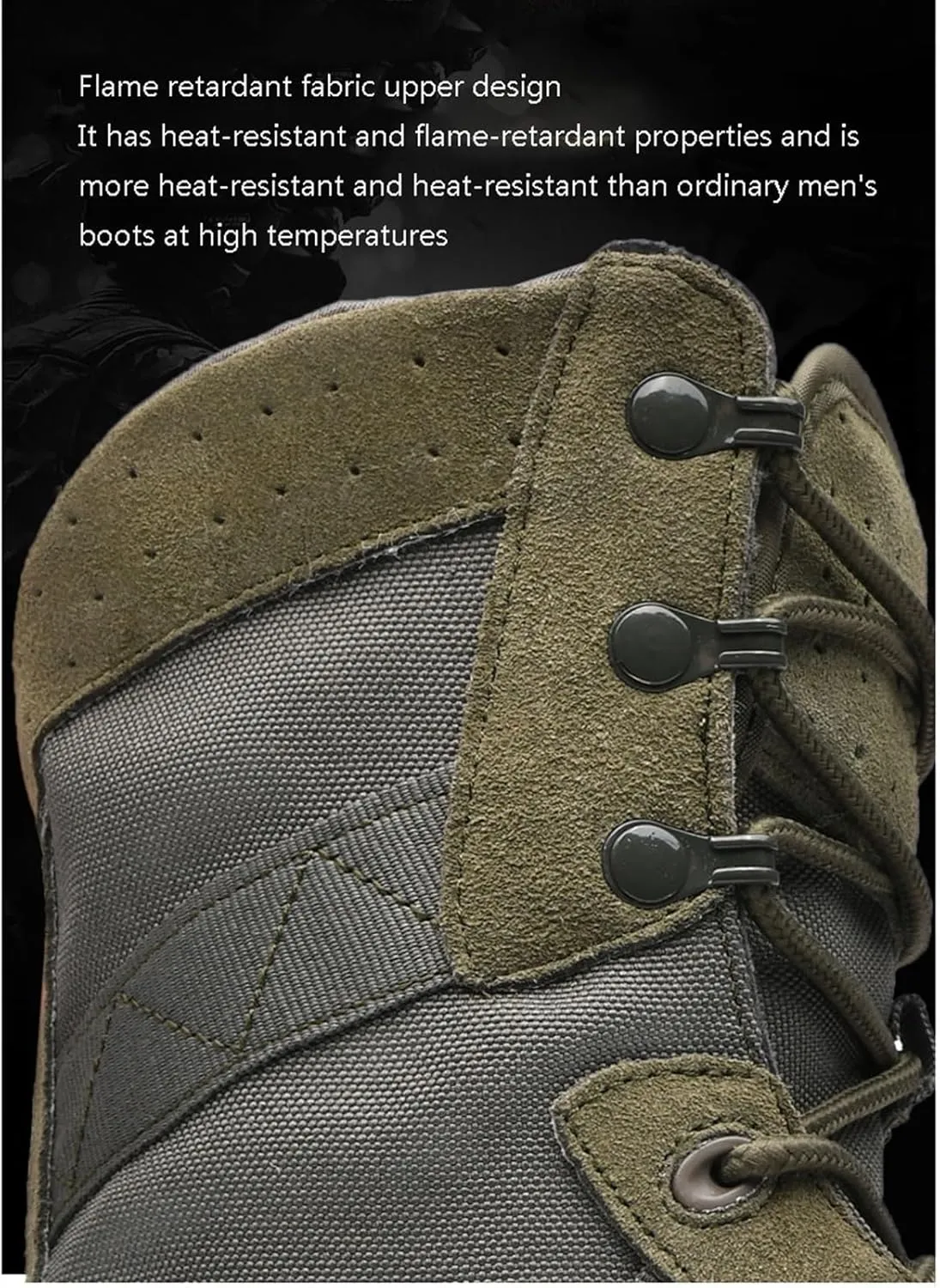 Mens Plus Size Combat Boots, Men's Waterproof Breathable Anti Slip Wear Military Tactical Boots, Lightweight and Casual Lace Up All Terrain Shoes, for Tactical, Hiking