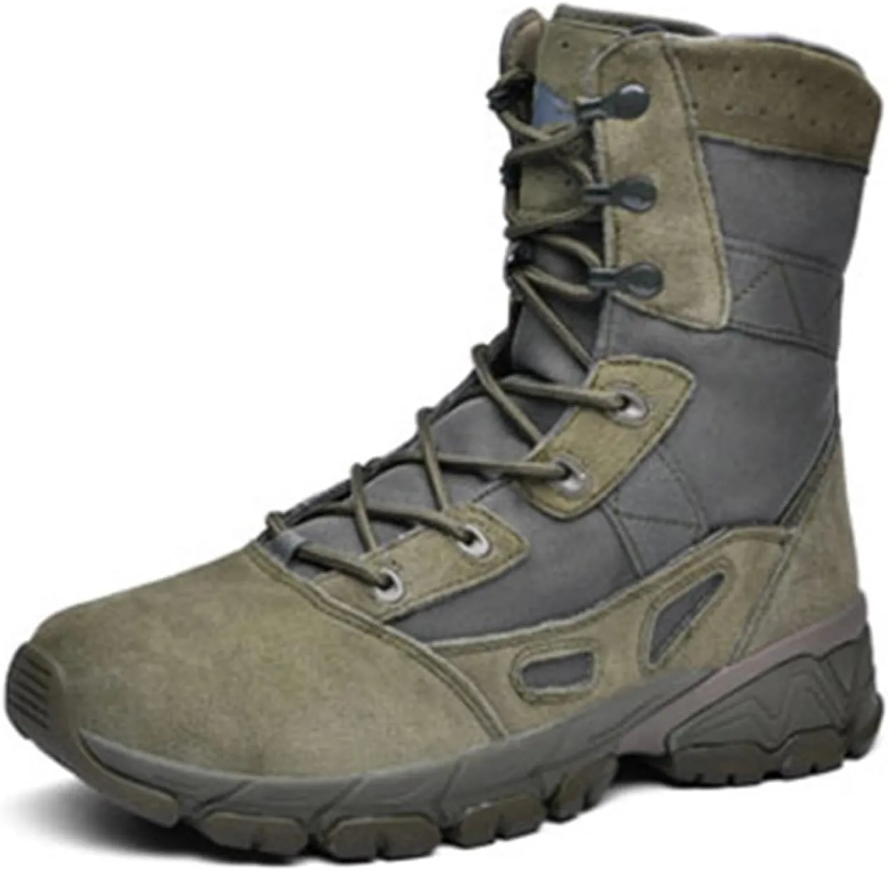 Mens Plus Size Combat Boots, Men's Waterproof Breathable Anti Slip Wear Military Tactical Boots, Lightweight and Casual Lace Up All Terrain Shoes, for Tactical, Hiking