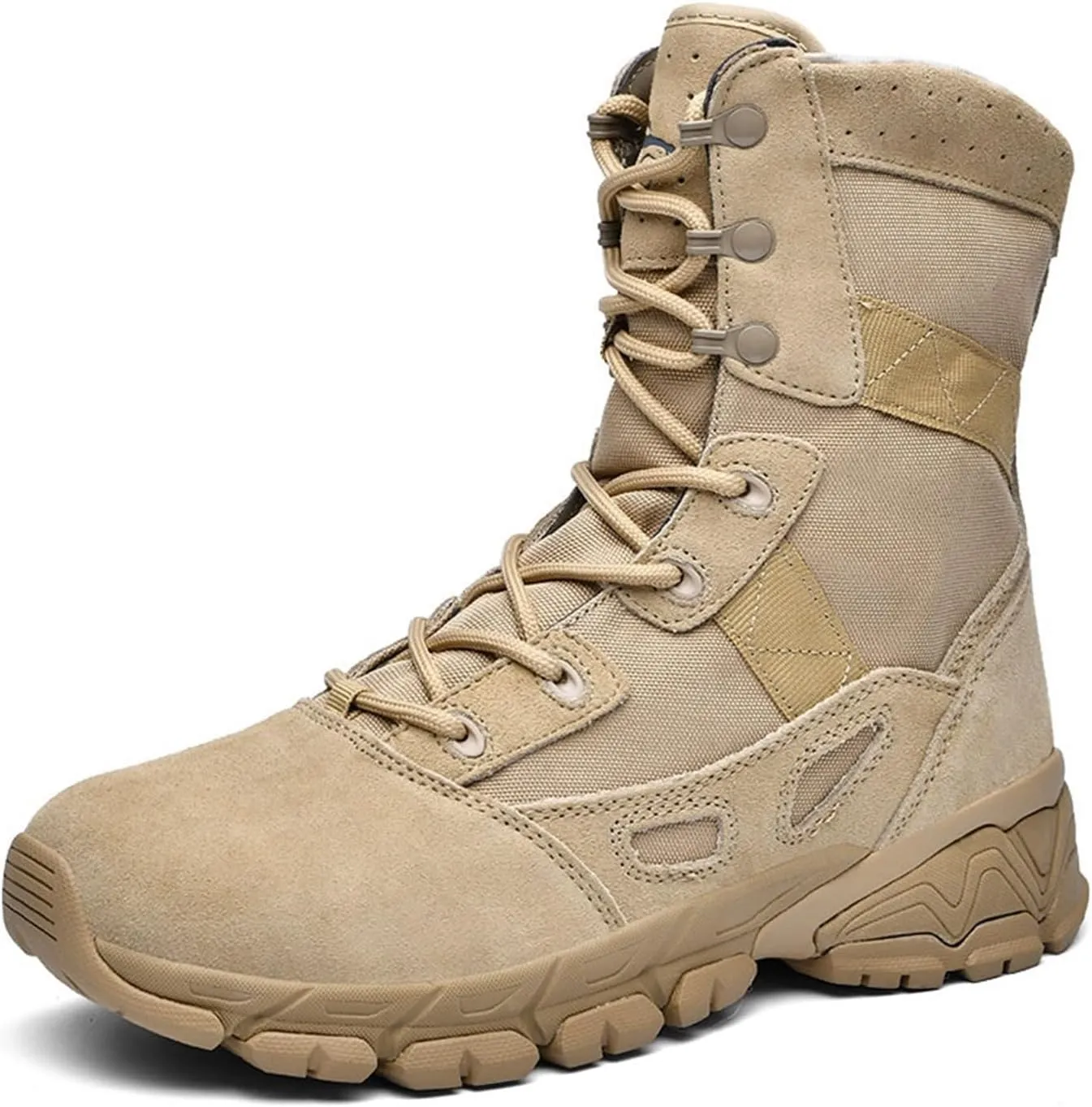 Mens Plus Size Combat Boots, Men's Waterproof Breathable Anti Slip Wear Military Tactical Boots, Lightweight and Casual Lace Up All Terrain Shoes, for Tactical, Hiking