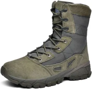 Mens Plus Size Combat Boots, Men's Waterproof Breathable Anti Slip Wear Military Tactical Boots, Lightweight and Casual Lace Up All Terrain Shoes, for Tactical, Hiking