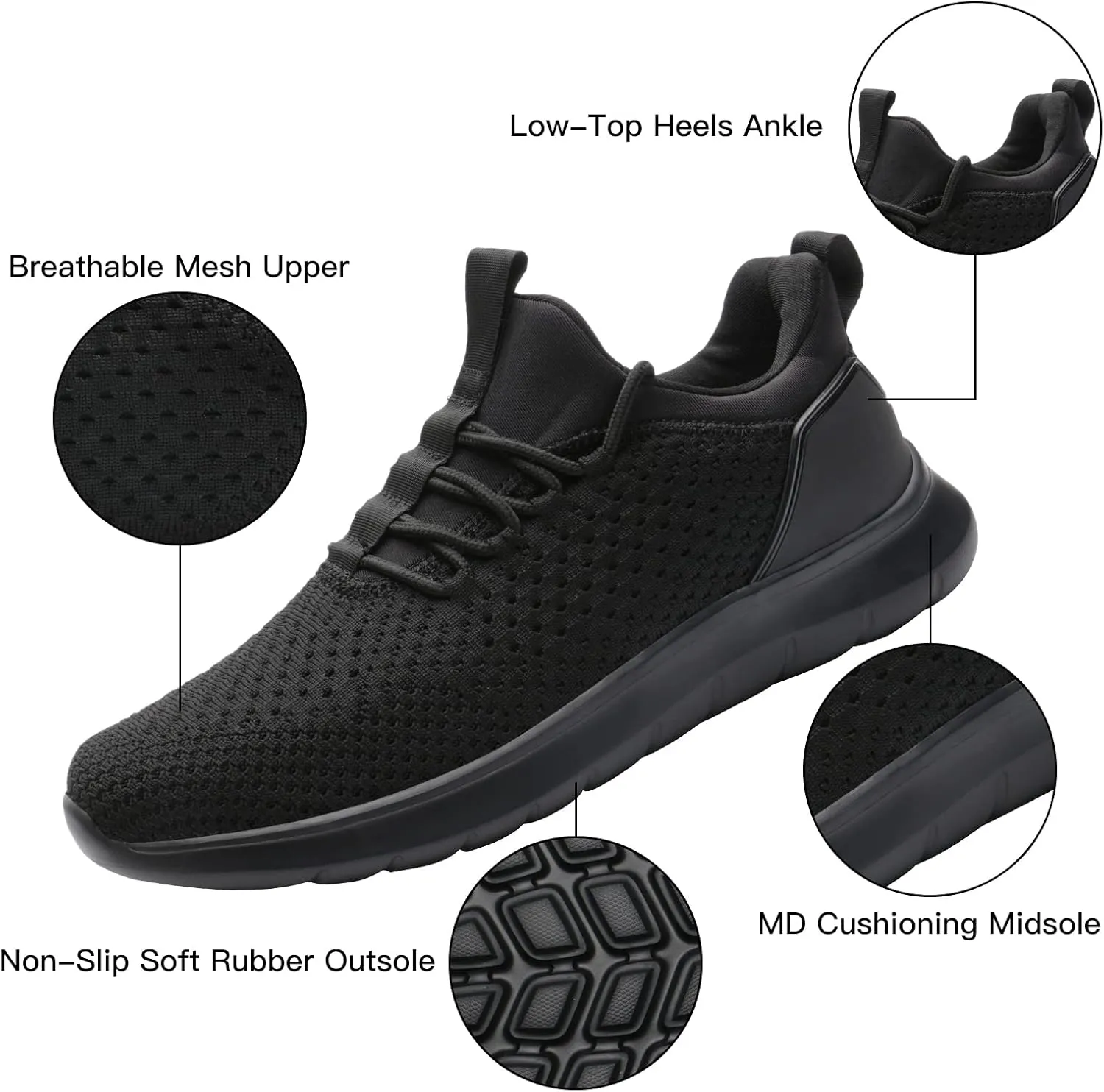Men's Running Shoes Slip on Walking Shoes Ultra Light Breathable Mesh Non Slip Sneakers Athletic Workout Shoes