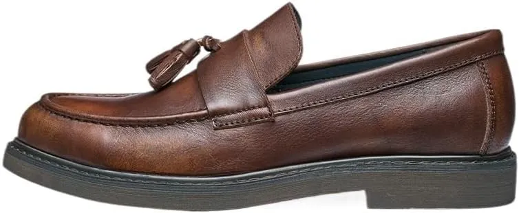 Men's Slip-on Loafers, Men's Arch Support Casual Slip-on Shoes Genuine Leather Prom Suit Shoes