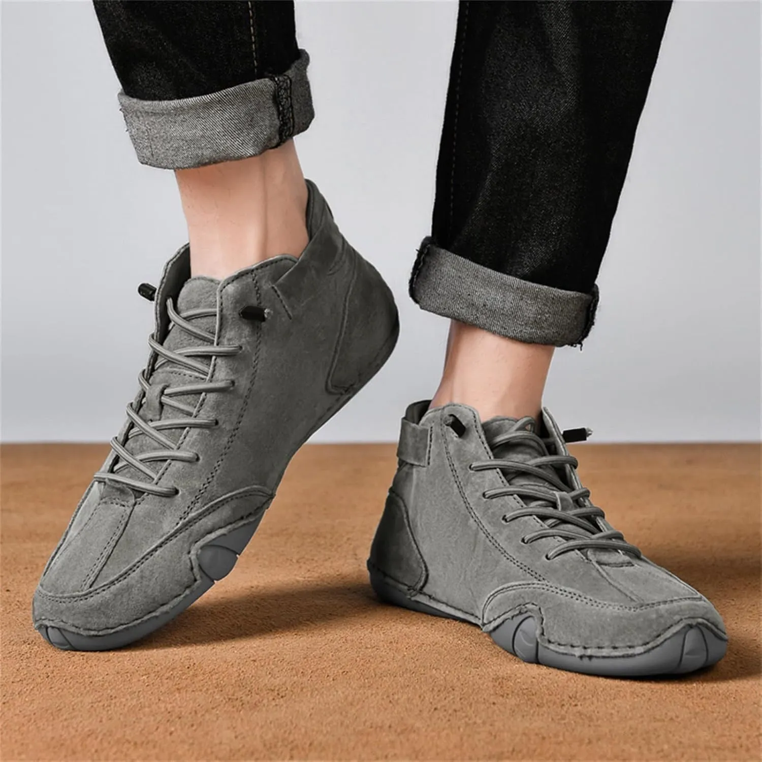 Mens Slip on Shoes Leather Sneakers for Men Men's Mesh Sneakers Lightweight Casual Walking Shoes Mens Tennis Shoe