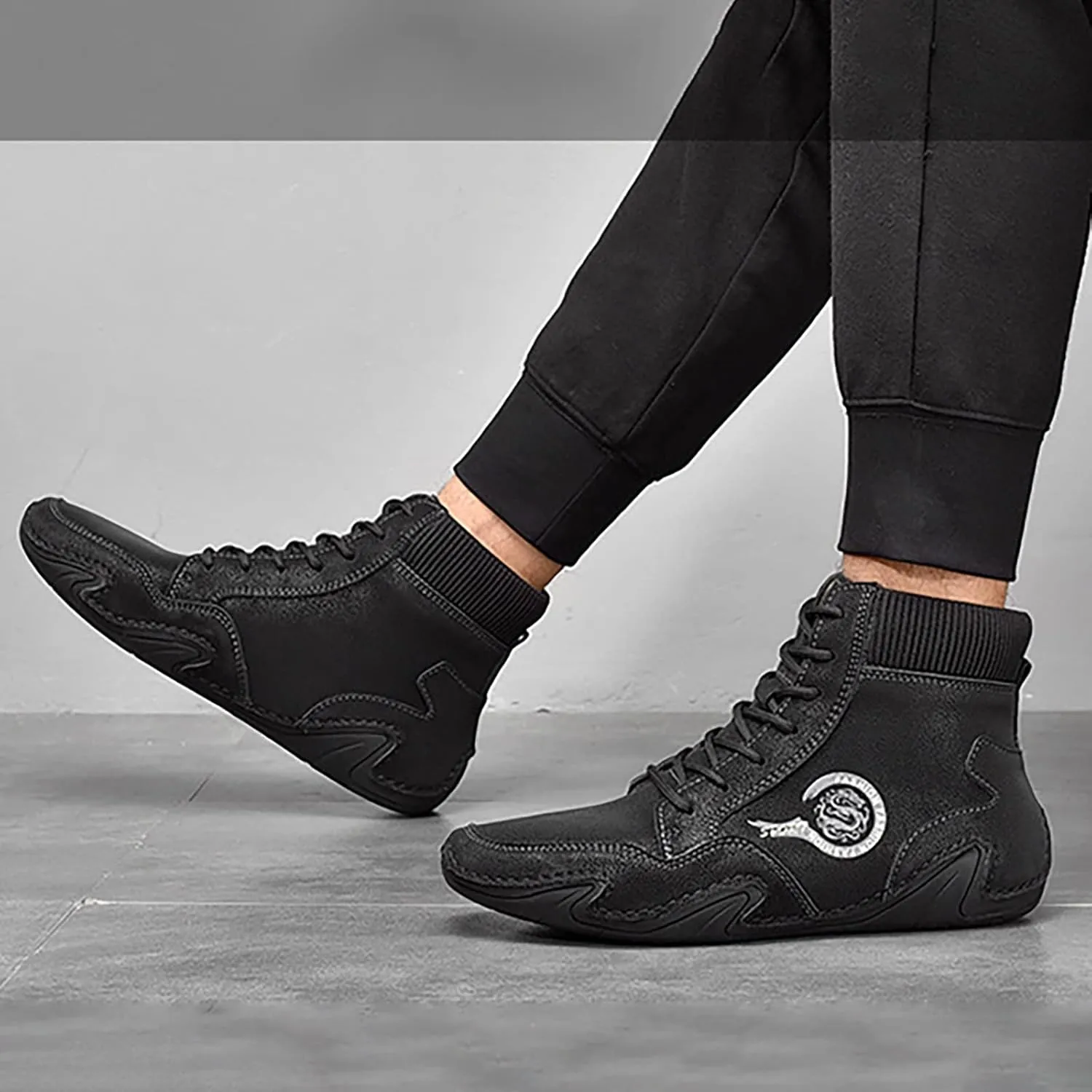 Men's Sneakers Wide Shoes for Men Lightweight Breathable Walking Shoes Gym Tennis Athletic Black Shoes for Men