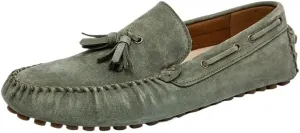 Men's Suede Loafers with Tassels - Solid Color Round Toe Driving Shoes, Comfortable Slip-Resistant Slip-Ons with Flat Heel for Outdoor Wear