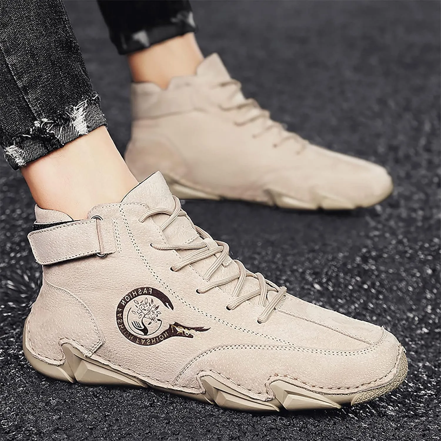Men's Walking Shoes White Leather Sneakers Men Men’s Comfortable Casual Walking Tennis Shoes Slip on Shoes Men