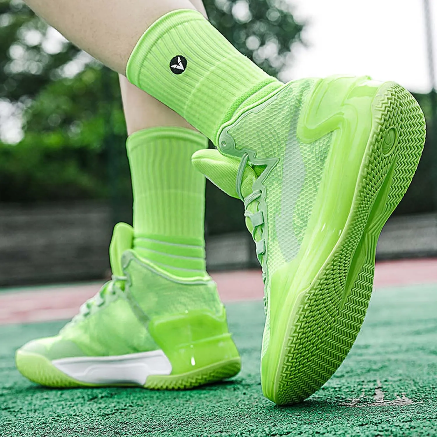Men's Women's High Top Basketball Shoes Breathable Fashion Sports Running Shoes Anti-Slip Lightweight High Top Sneakers Outdoor Anti-Slip Training Tennis Shoes