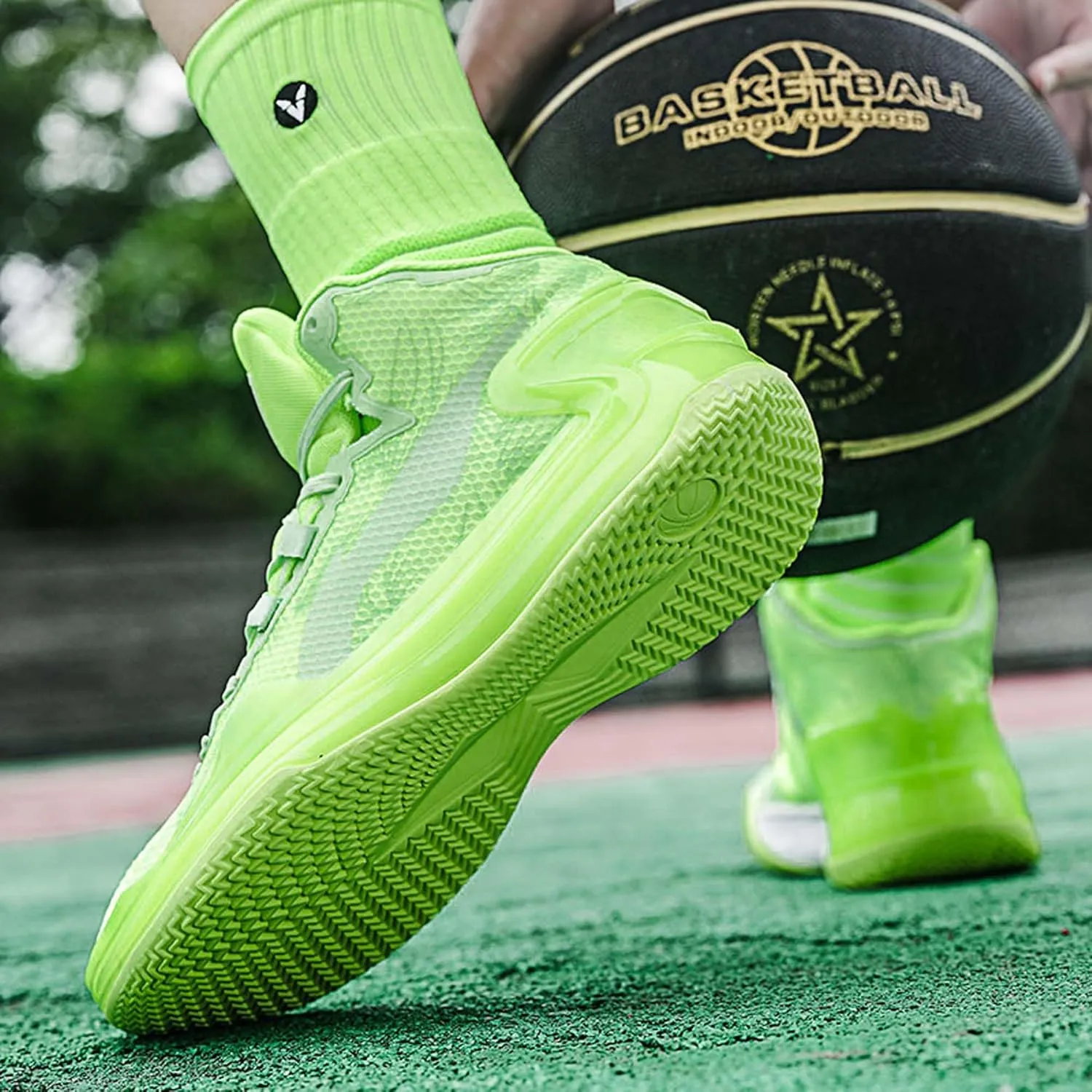 Men's Women's High Top Basketball Shoes Breathable Fashion Sports Running Shoes Anti-Slip Lightweight High Top Sneakers Outdoor Anti-Slip Training Tennis Shoes