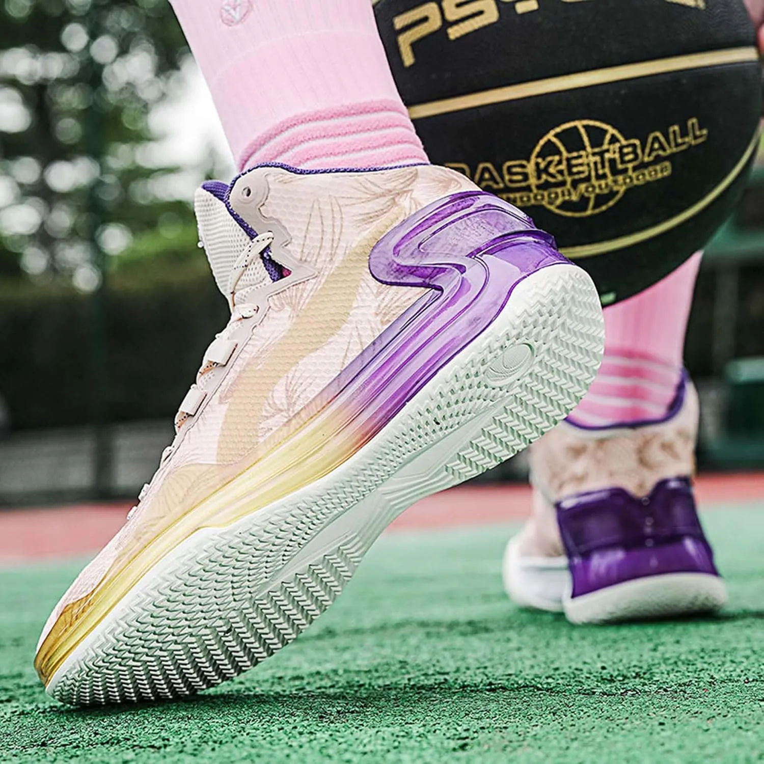 Men's Women's High Top Basketball Shoes Breathable Fashion Sports Running Shoes Anti-Slip Lightweight High Top Sneakers Outdoor Anti-Slip Training Tennis Shoes