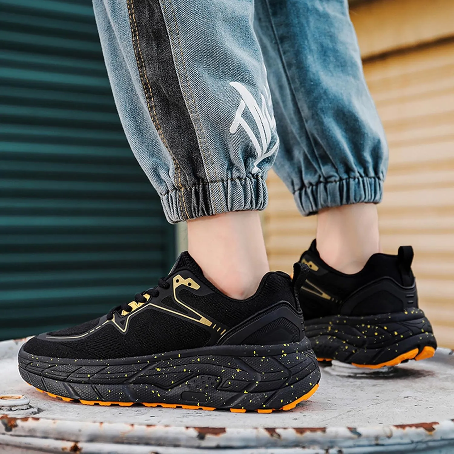 Men's Women's High Top Graffiti Anti Slip Arch Support Casual Sports Basketball Shoes, Men's Breathable Fitness Cushioning Training Running Shoes
