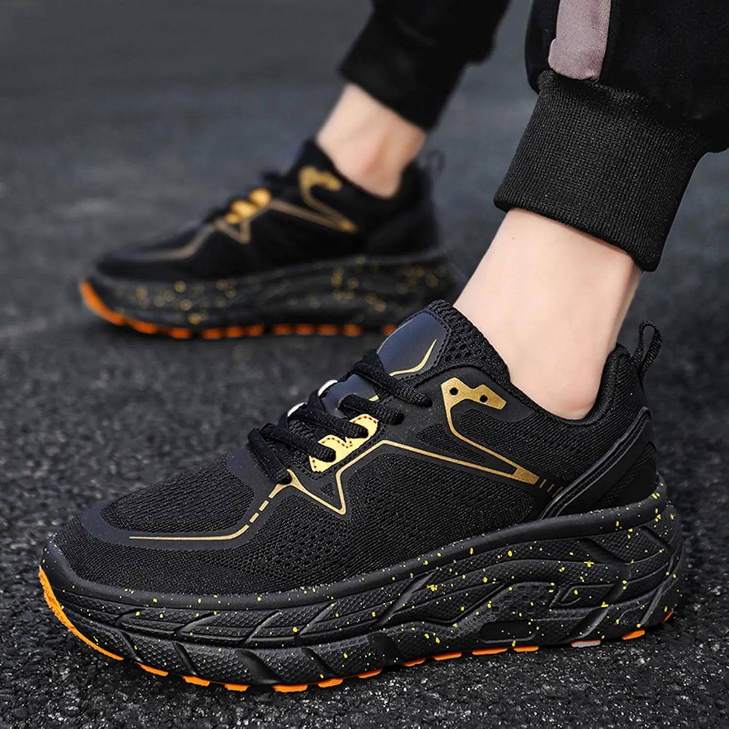 Men's Women's High Top Graffiti Anti Slip Arch Support Casual Sports Basketball Shoes, Men's Breathable Fitness Cushioning Training Running Shoes