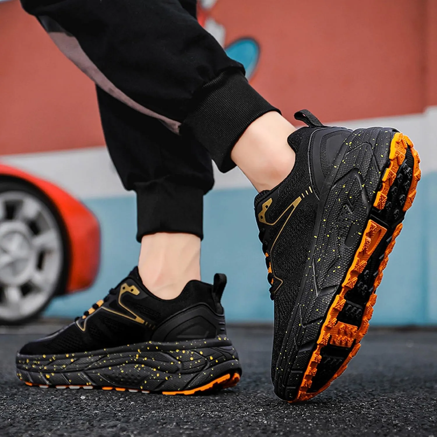 Men's Women's High Top Graffiti Anti Slip Arch Support Casual Sports Basketball Shoes, Men's Breathable Fitness Cushioning Training Running Shoes