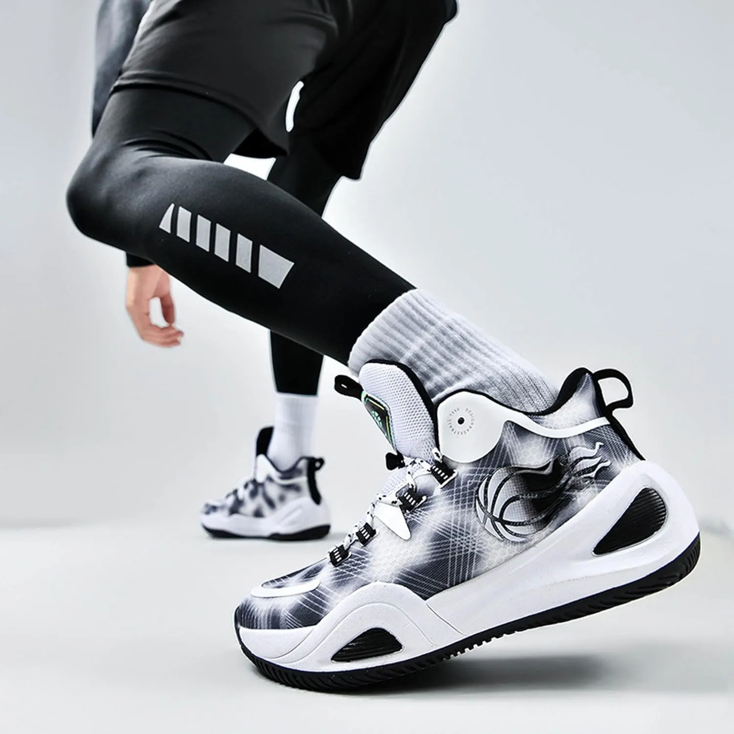 Men's Women's High Top Graffiti Anti Slip Basketball Shoes, Arch Supported Casual Sports Shoes, Men's Breathable Running Shoes, Fitness Cushioning Training Shoes