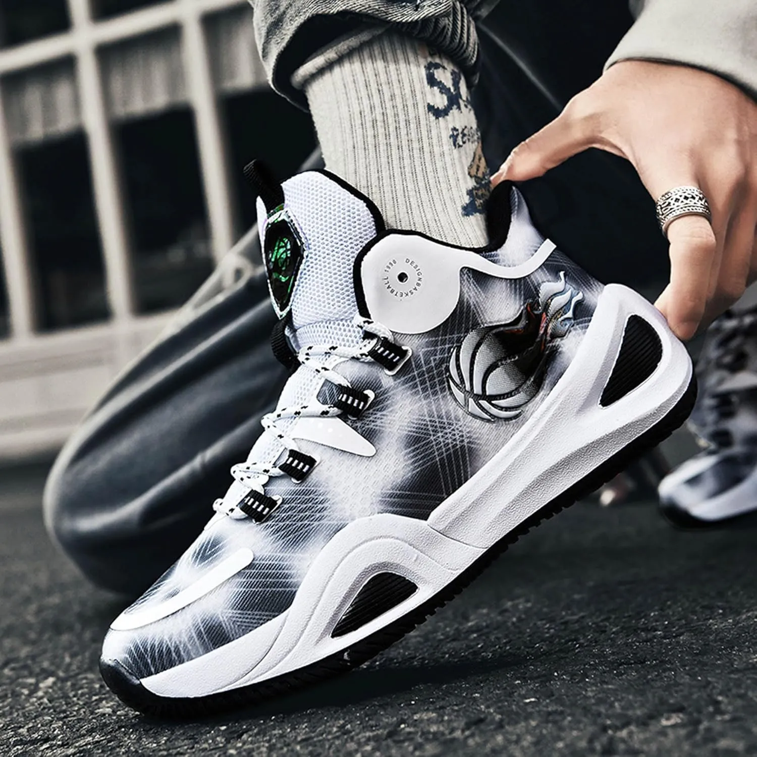 Men's Women's High Top Graffiti Anti Slip Basketball Shoes, Arch Supported Casual Sports Shoes, Men's Breathable Running Shoes, Fitness Cushioning Training Shoes