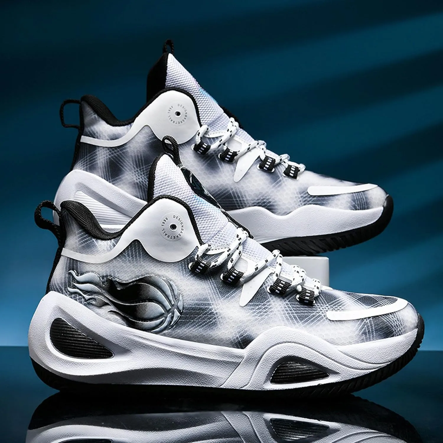 Men's Women's High Top Graffiti Anti Slip Basketball Shoes, Arch Supported Casual Sports Shoes, Men's Breathable Running Shoes, Fitness Cushioning Training Shoes