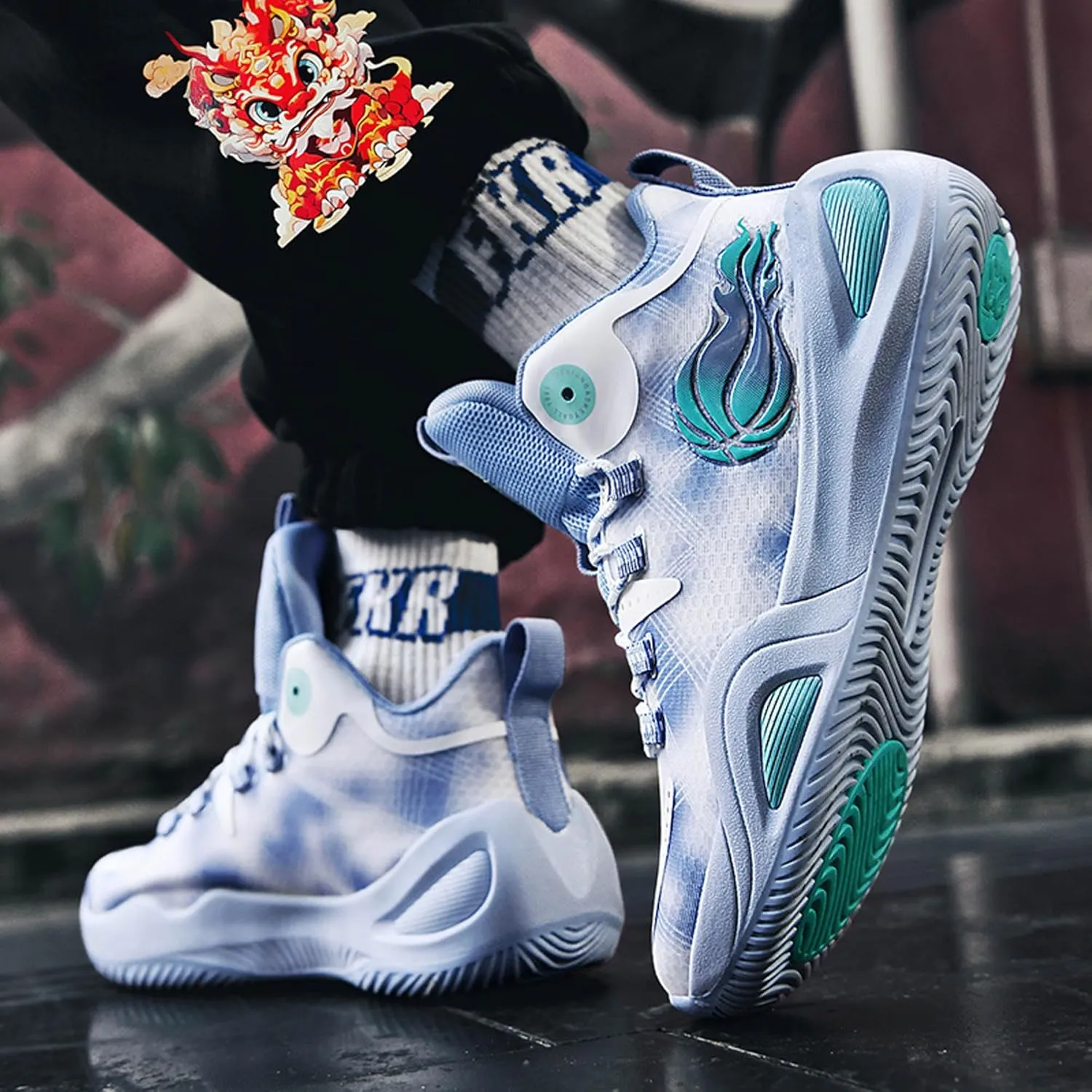 Men's Women's High Top Graffiti Anti Slip Training Basketball Shoes, Arch Support Casual Breathable Sports Running Shoes, Fitness Cushioning Walking Jogging Shoes