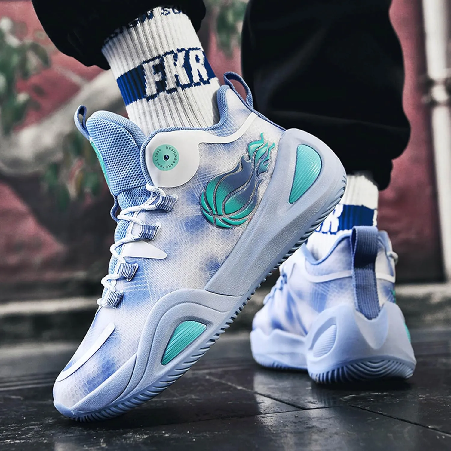 Men's Women's High Top Graffiti Anti Slip Training Basketball Shoes, Arch Support Casual Breathable Sports Running Shoes, Fitness Cushioning Walking Jogging Shoes
