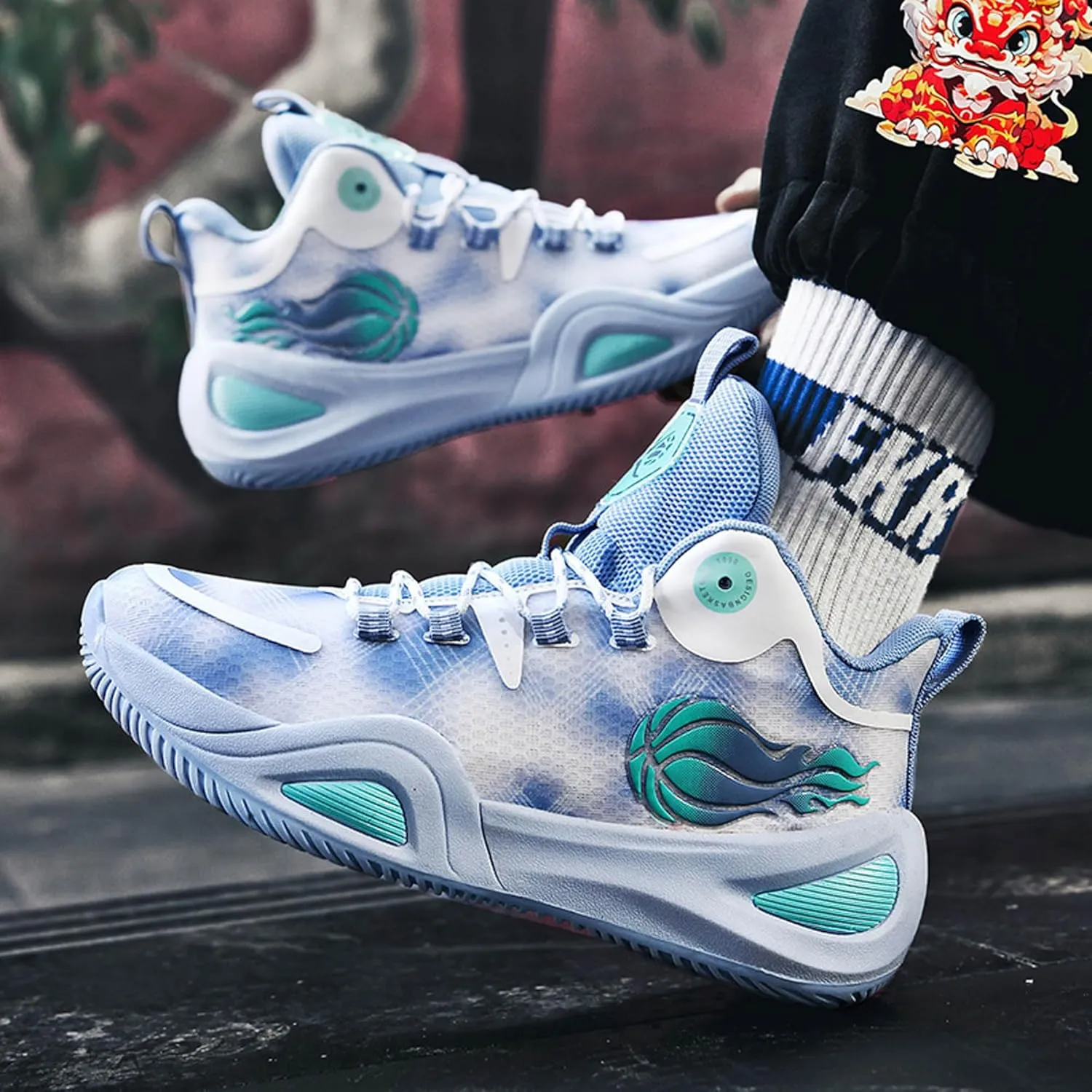 Men's Women's High Top Graffiti Anti Slip Training Basketball Shoes, Arch Support Casual Breathable Sports Running Shoes, Fitness Cushioning Walking Jogging Shoes