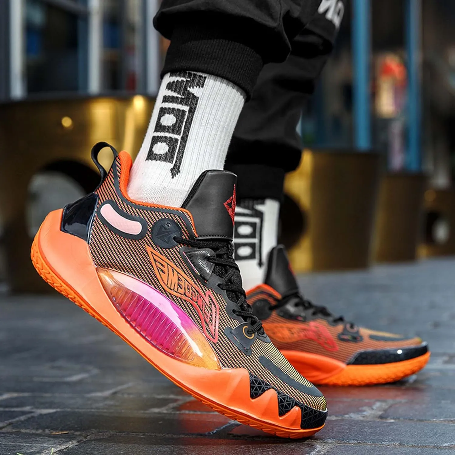 Men's Women's Unisex High Top Basketball Shoes with Arch Support and Non-Slip Design,Outdoor Walking Running Training Fitness Casual Fashion Sneakers