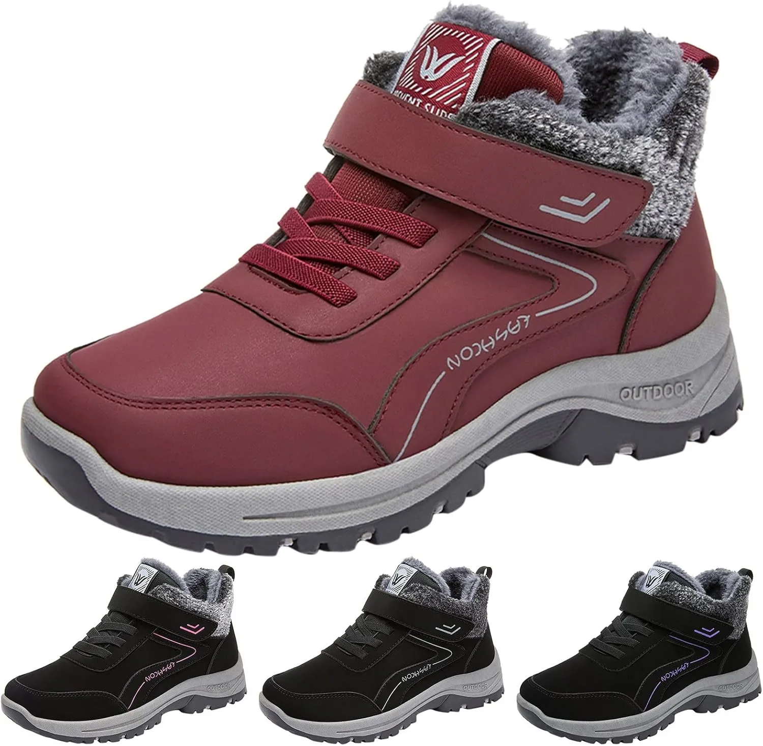Mens Work Boots Slip On Hiking Sneakers Women's Slip On Warm Womens Working Shoes Steel Toe Slip On Platform Shoes Lightweight Comfortable Hike Grounded Footwear