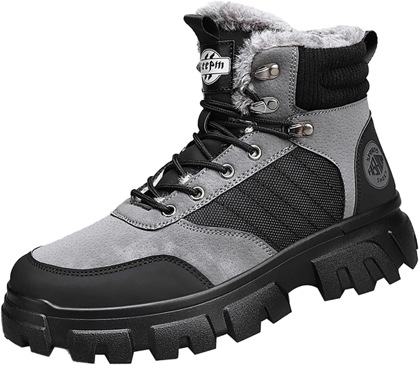 Mens Work Boots Slip On Hiking Sneakers Women's Slip On Warm Womens Working Shoes Steel Toe Slip On Platform Shoes Lightweight Comfortable Hike Grounded Footwear